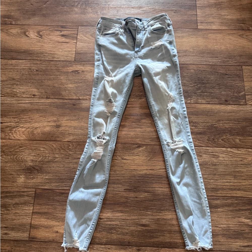 Hollister Light Blue Ripped Skinny Jeans